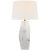 Anne-Marie Barton by Visual Comfort Signature Crystallo 32" Faceted Table Lamp in Alabaster with Linen Shade For Sale