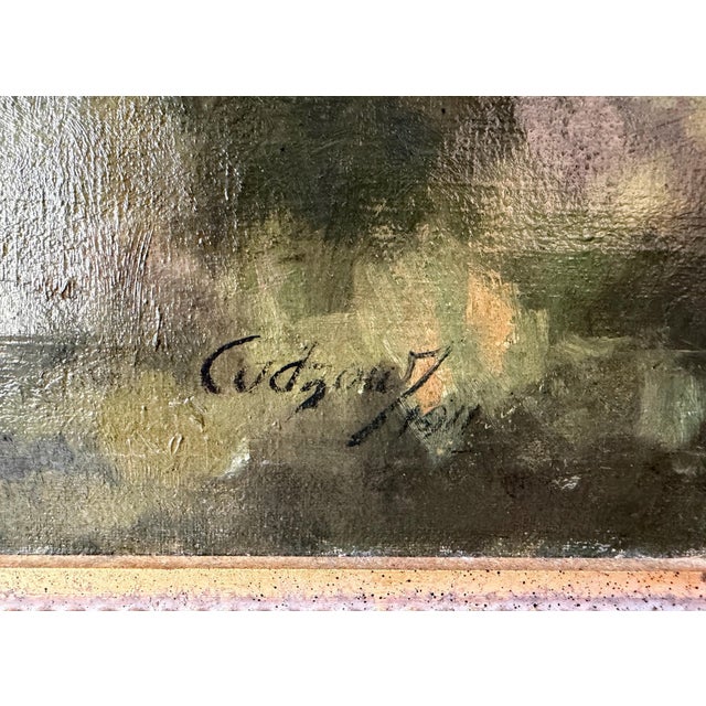 Antique 1800s Pastoral Landscape - Signed Oil on Canvas For Sale - Image 4 of 6