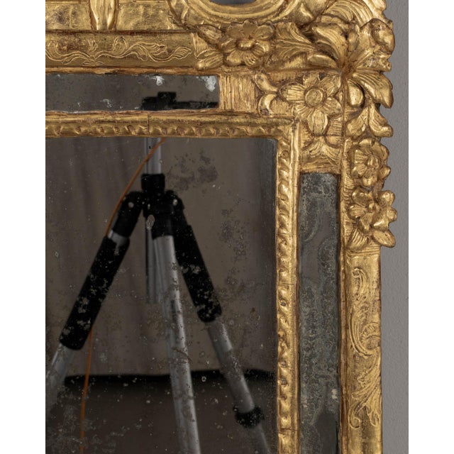 18th Century 18th Century French Regence Gilded Parclose Mirror For Sale - Image 5 of 10