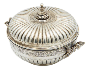 Gummed Silver Bowl with Engraved Floral Motifs
