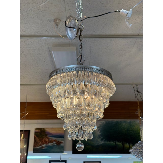 Glass Pottery Barn Clarissa Round Chandelier For Sale - Image 7 of 12