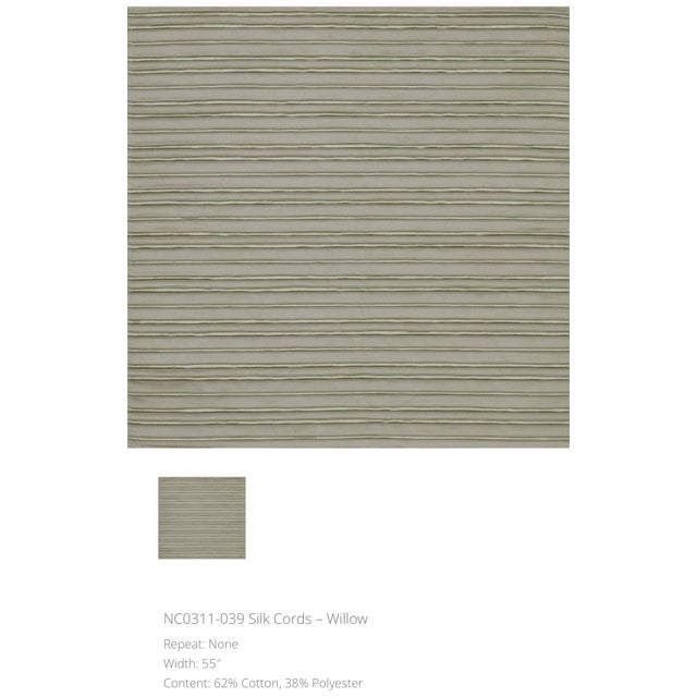 Modern Modern Nancy Corzine Silk Cords Stripe Fabric in Willow Green For Sale - Image 3 of 3
