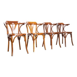 Burnt Orange Three Spoked Fan Back Armchairs, 1980s, Set of 4 For Sale