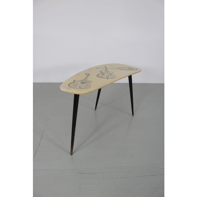 Beige Authentic Italian Side Table with Charming Guitar Motif, 1950s For Sale - Image 8 of 18