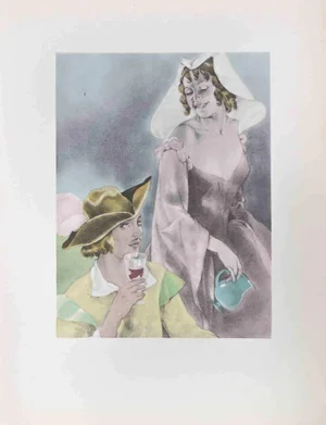 Umberto Brunelleschi, Bacchus' Tavern, Lithograph, 1930s