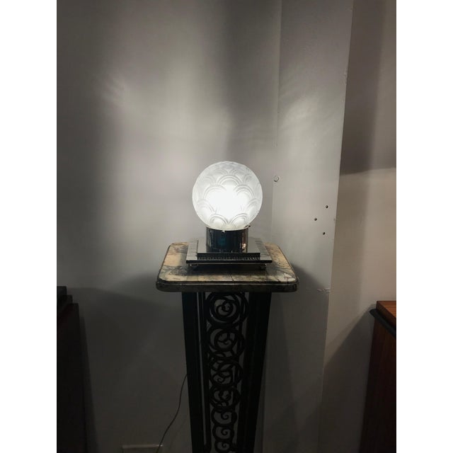 French Art Deco Table Lamp by Pierre D’avesn For Sale - Image 10 of 12