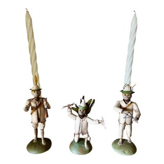 Vintage 1990s Anthropomorphic Monkey Candle Holders - Complete Set of 3 For Sale