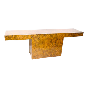 Mid Century Faux Burl Formica Console Table c.1970's