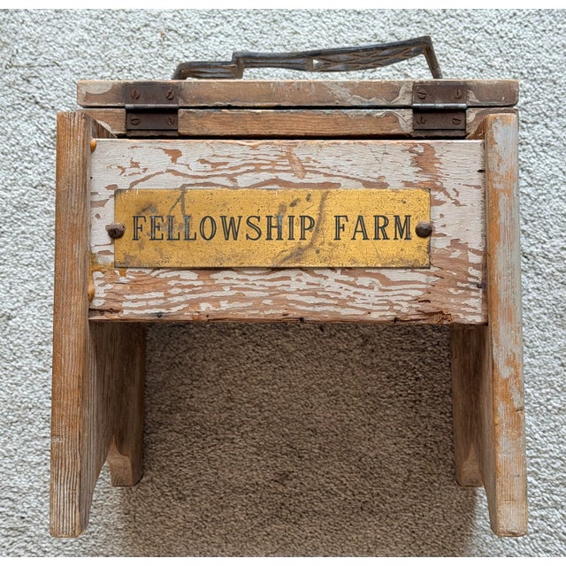 Folk Art Equestrian Decor Boot Shine Box/Stool For Sale - Image 4 of 12
