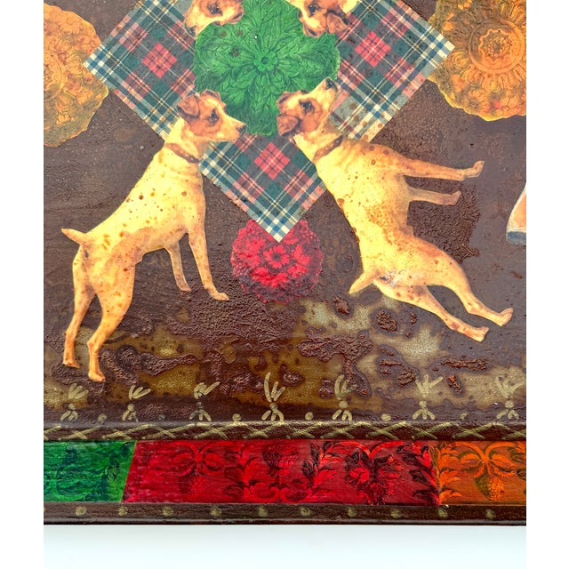 Decoupage Jack Russell Terrier Dog Tray by Holly Lueders for Henri Bendel 1997 For Sale - Image 10 of 16
