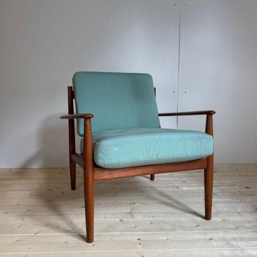 Wood Vintage Armchair by Grete Jalk, Denmark, 1960 For Sale - Image 7 of 7