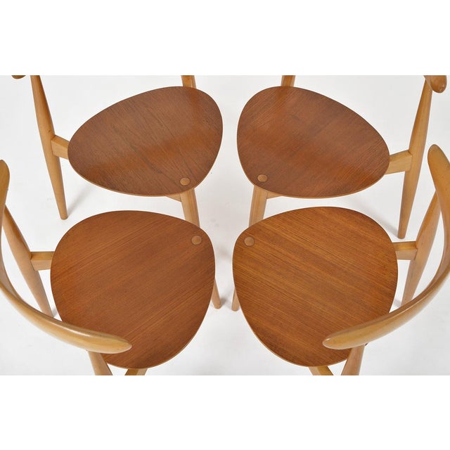 FH4103 Heart Stacking Dining Chairs by Hans Wegner for Fritz Hansen, Denmark, 1953, Set of 4 For Sale - Image 12 of 18