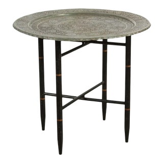 19th Century Persian Style Copper Tray Side Table For Sale