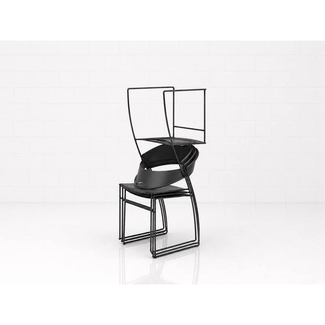 Metal Postmodern Juliette Stacking Chair by Hannes Wettstein for Cerruti Baleri, Italy, 1980s For Sale - Image 7 of 11