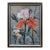 Original Framed Textured Red White Flowers Lilies Painting on Canvas. For Sale