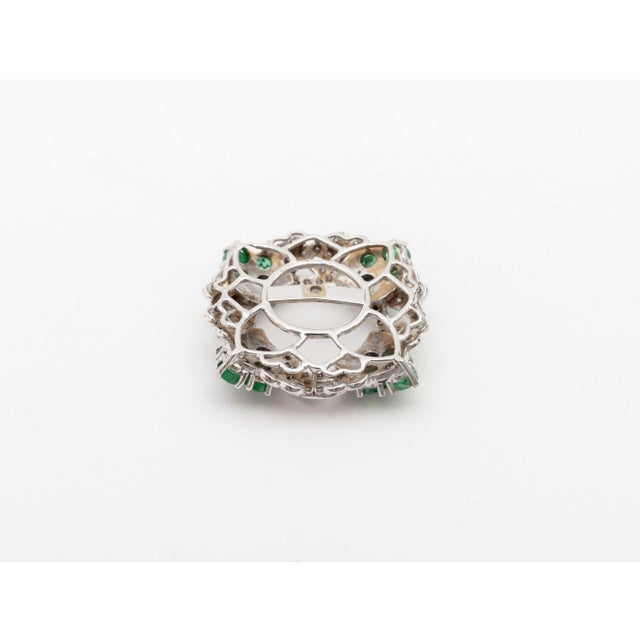 Art Deco Style 18k White Gold, Pearl, Multicolor Gemstones, and Diamond Earrings For Sale - Image 10 of 10