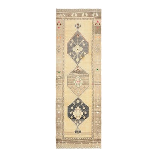 1970s Vintage Turkish Hand-Knotted Wool Cotton Orange Runner Rug For Sale