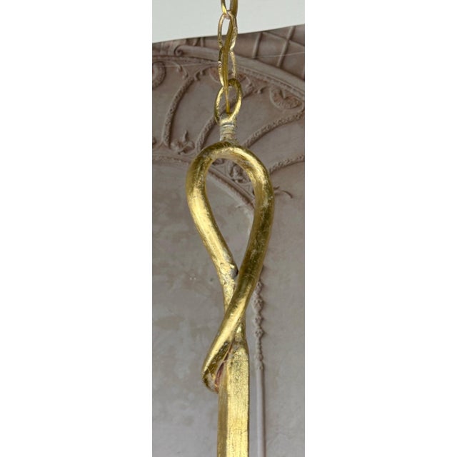 Gilt Gold Metal Leaf Chandelier by Miamar Home - Pair For Sale - Image 11 of 15