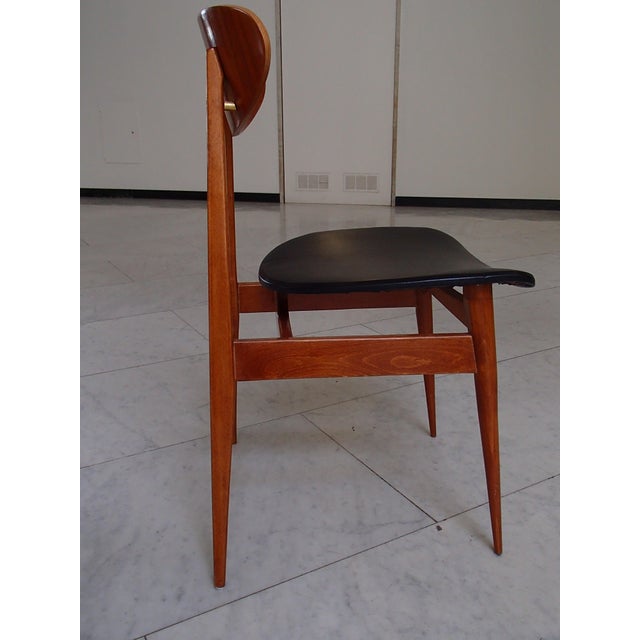 Mid-Century Dining Chairs in Rosewood and Black Faux Leather, 1960s, Set of 6 For Sale - Image 11 of 17