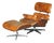 Set of Brown Leather Lounge Armchair and Ottoman with Bentwood Frame from Artsome For Sale