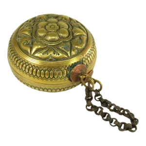 Circa 1856 Balinese Brass Betel Nut Lime Container, Dutch East Indies