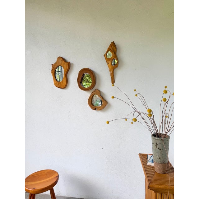 1960s Brutalist Organic Wooden Mirrors, 1950s, Set of 4 For Sale - Image 5 of 18