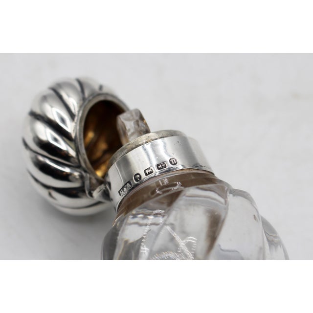 1887 English Sterling and Spiral Blown Glass Scent Bottle For Sale In Raleigh - Image 6 of 6