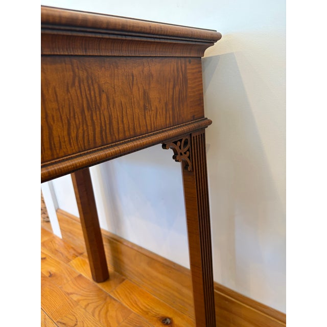 Cinnamon Chippendale Style Tiger Maple Side Table For Sale - Image 8 of 12