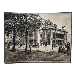 Herta Czoernig Etching European Street Scene C.1930
