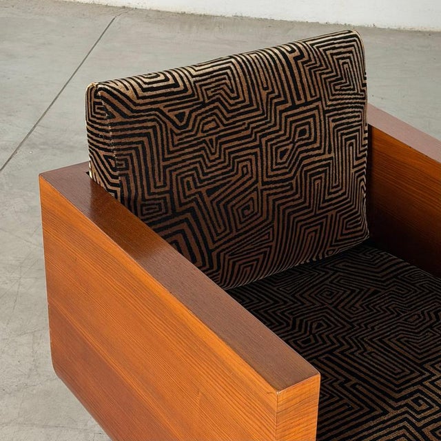 Textile Rationalist Club Chairs by Giuseppe Pagano, 1930s, Set of 2 For Sale - Image 7 of 18