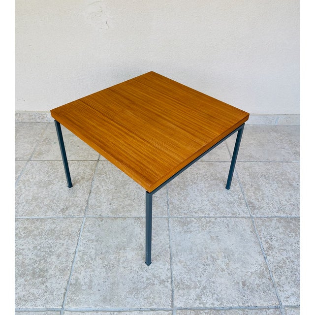 Mid-Century Modern Vintage Scandinavian Coffee Table in Teak with Metal Legs, 1960 For Sale - Image 3 of 11