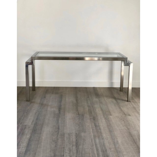 Modern Chrome & Glass Coffee Table, Italy, 1970s For Sale - Image 3 of 12