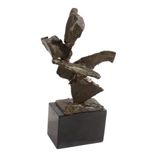 Abstract Bronze Sculpture Signed by Virginio Ferrari For Sale