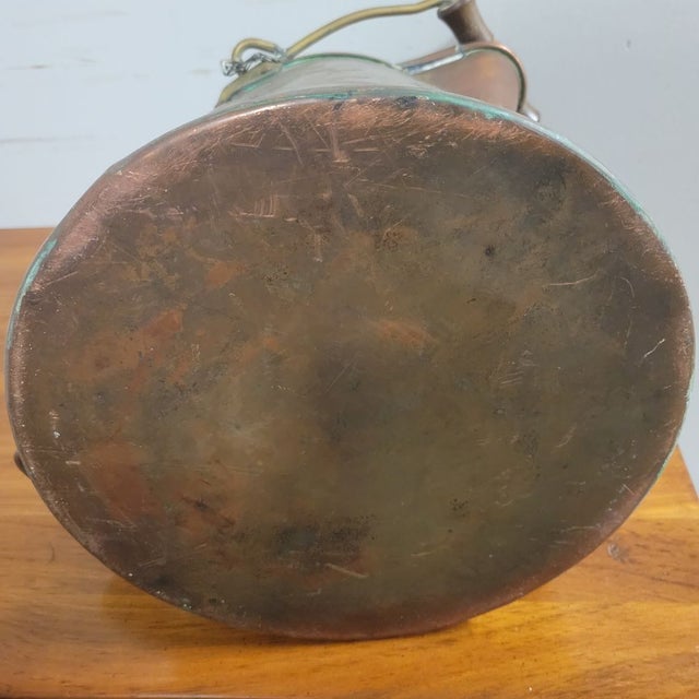 Antique Primitive Copper Coffee Kettle Campfire Pot For Sale - Image 9 of 10