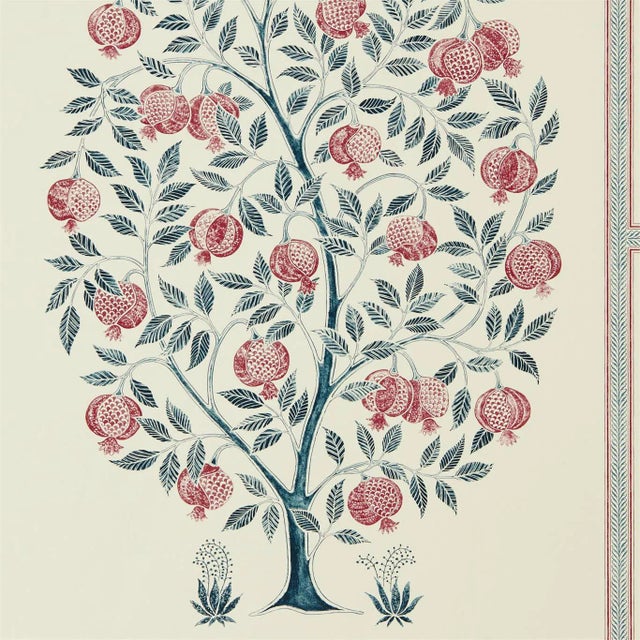 Sanderson Anaar Tree Wallpaper in Annato/Blueberry For Sale