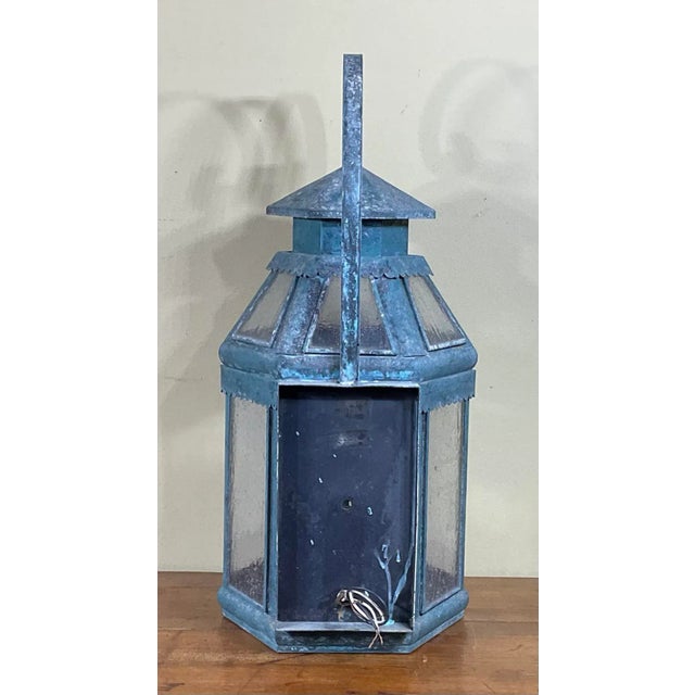 Vintage Handcrafted Solid Brass Wall Lantern For Sale In Miami - Image 6 of 13