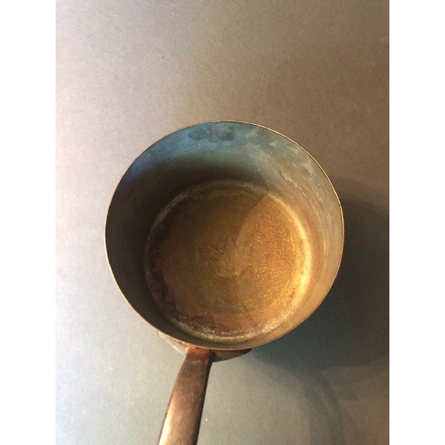 Metal Antique Copper Brown 142 3 Qt. Saucepan For Sale - Image 7 of 8