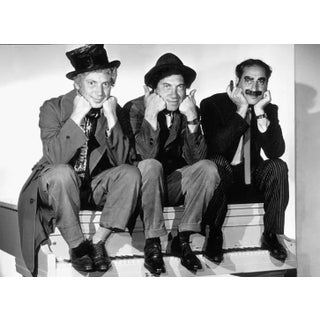 Circa 1936 "The Marx Brothers (Harpo, Chico and Groucho)" Black and White Photograph Print by Ted Allan For Sale