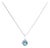 10K White Gold Blue Topaz and 1/10 Cttw Diamond Accent Halo Pendant Necklace For Sale