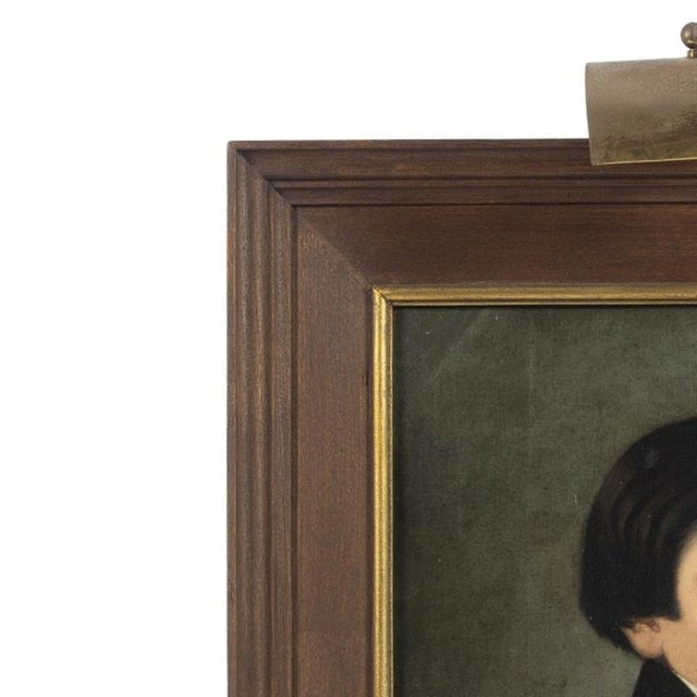 Painting - Portuguese School - 19th Century. "Portrait of a Boy". Oil on canvas, 19th century. Old restorations....