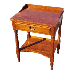 Mid 20th Century Vintage Monitor Furniture Solid Wild Cherry One Drawer Nightstand