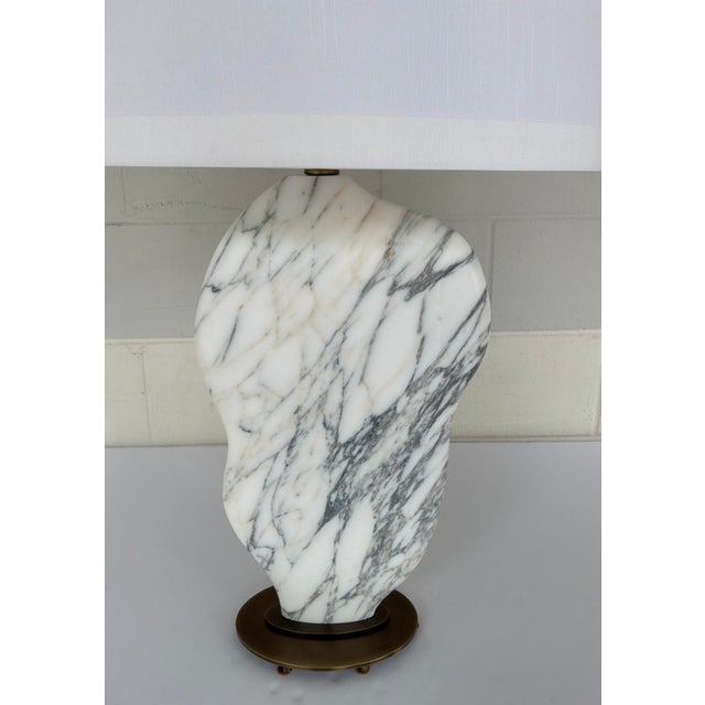 2020s Revelation Modern White Arabestcato Marble Amulet Table Lamp For Sale - Image 5 of 5