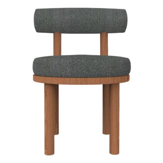 Moca Chair in Safire 09 Fabric and Smoked Oak by Studio Rig for Collector For Sale