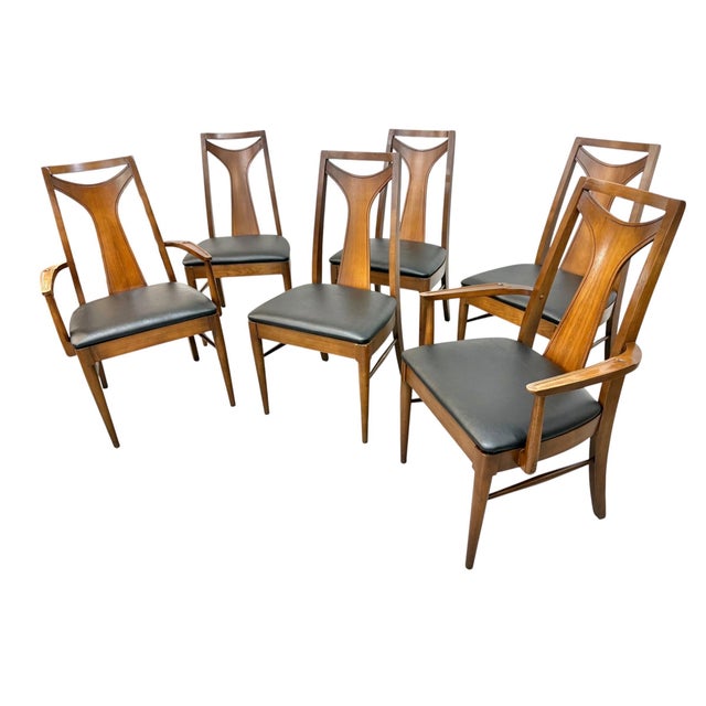 Mid-Century Modern Mid-Century Modern Kent Coffey Perspecta Walnut Dining Chairs - Set of 6 For Sale - Image 3 of 8