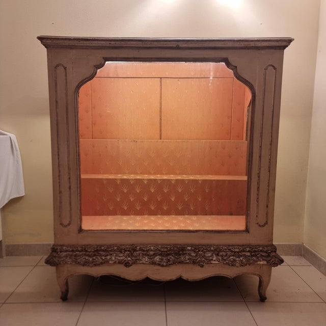 Piedmontese Display Cabinet in Ivory with Silver Mecca Frame, 1780 For Sale - Image 13 of 13