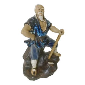 1980s Chinese Man Glaze Ceramic Figurine