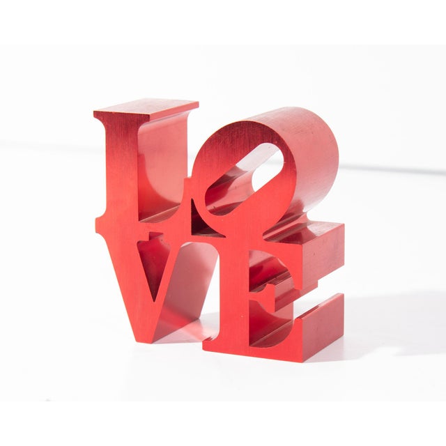Metal Robert Indiana Red Love Paperweight For Sale - Image 7 of 10