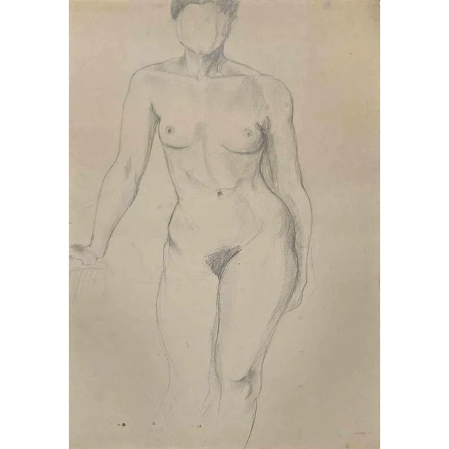 Nude is an original drawing in Pencil, realized in the Mid-20th Century by Jean Delpech (1916-1988). Good conditions....
