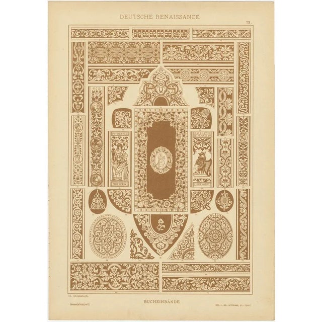 Compilation of German Renaissance Artwork from Der Ornamentenschatz, 1887, Paper, Set of 9 For Sale - Image 4 of 11