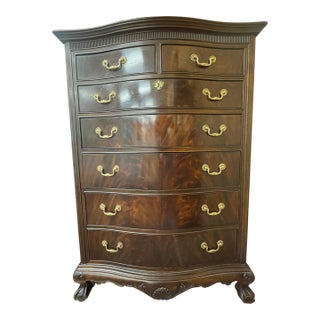 Drexel Heritage Flame Mahogany Tall Dresser For Sale